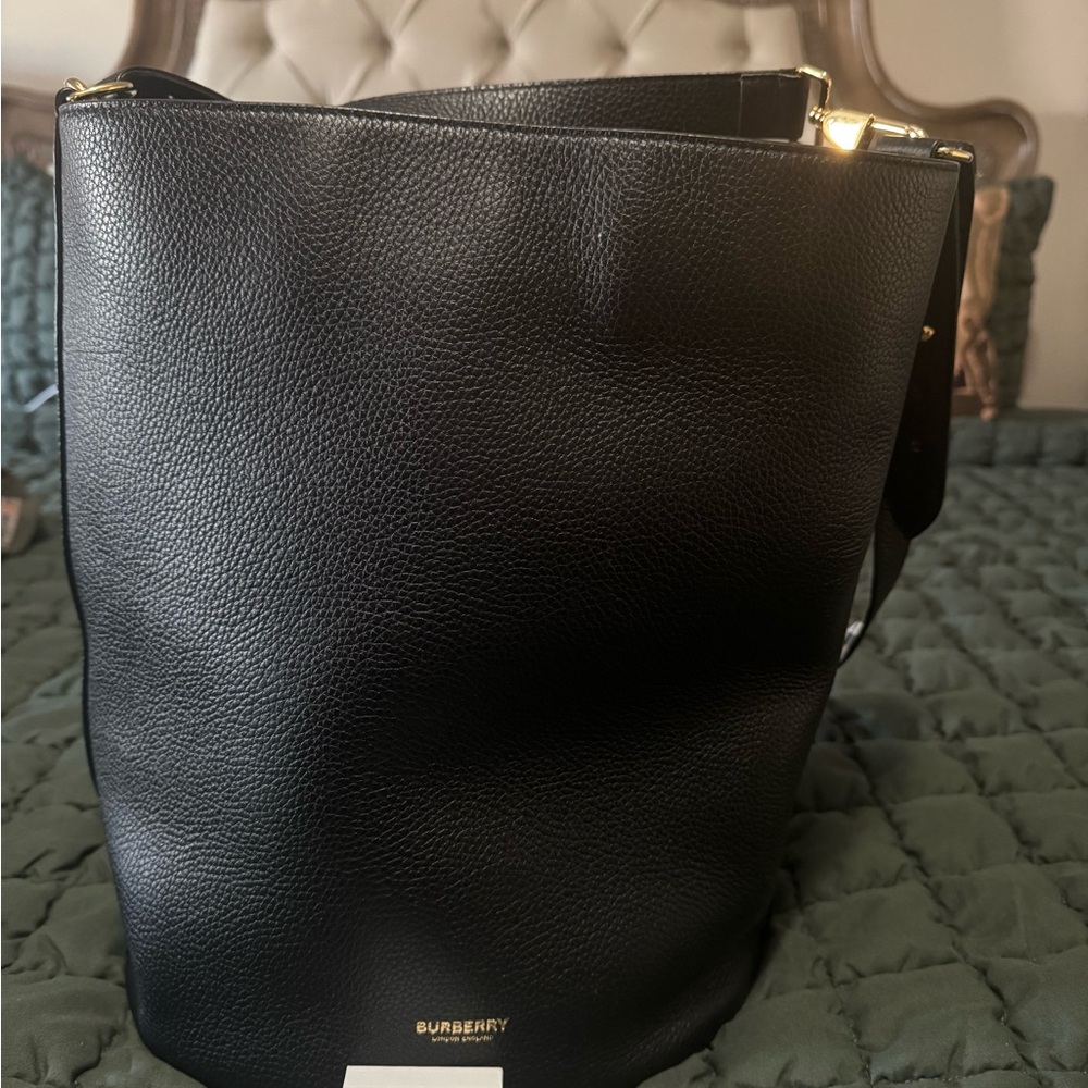 Burberry Black Leather Tote Bag